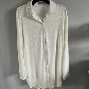 Fashion Nova Sequin Shirt Dress Size L